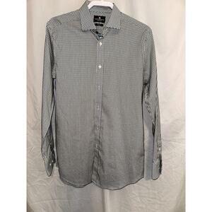 Psycho Bunny Button Up Shirt 15.5 34/35 Modern Fit Black Stretch Non-Iron Men's